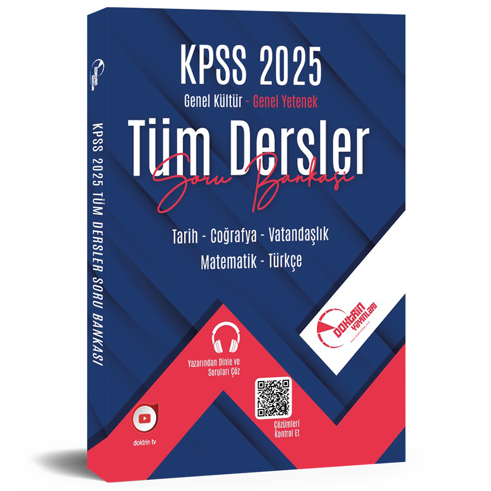 2025 KPSS Lisans Genel Kültür Genel Yetenek Tüm Dersler Tek Kitap Soru Bankası (3.000 Soru)